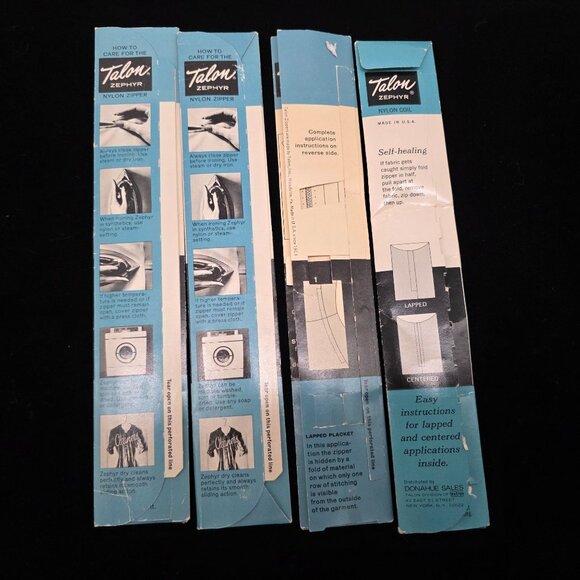 Dresses Or Necklines Talon Nylon Coil Zippers Pink Blue Green 12" & 14" - Picture 4 of 5